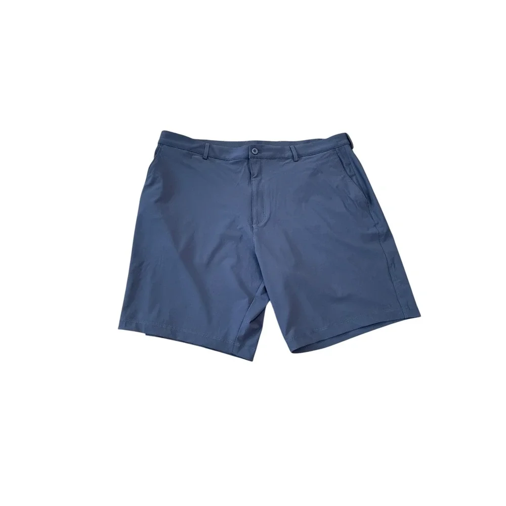 Greg Norman Golf Shorts Mens 40 Navy Performance Stretch Flat Front Casual